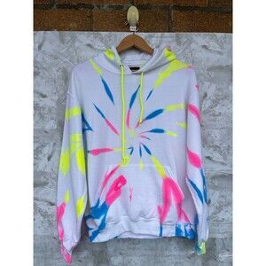 MYRRHE Neon Tie-Dye Hoodie size medium